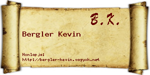Bergler Kevin névjegykártya